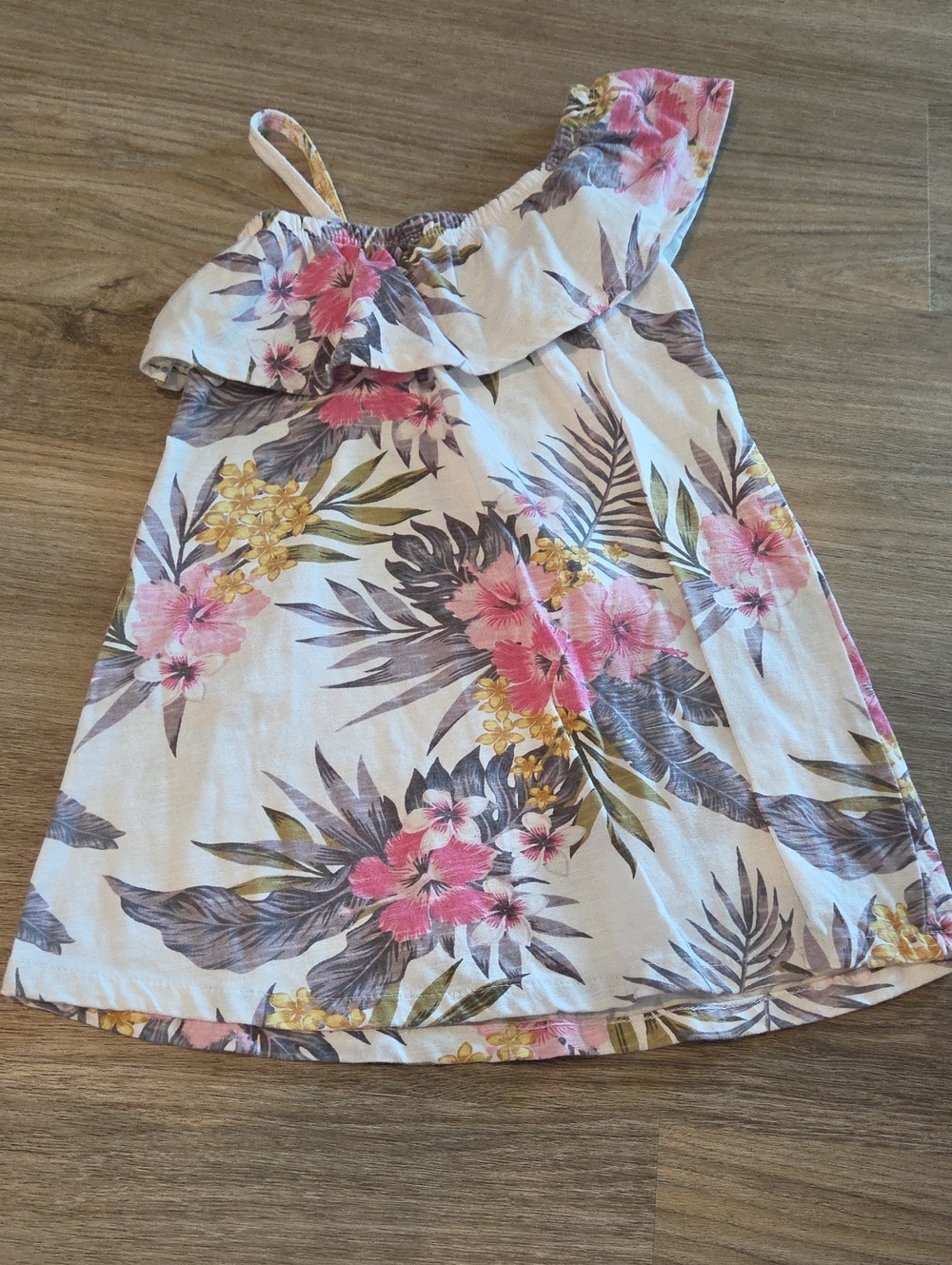 Jessica Simpson Pink Floral One-Shoulder Sundress Size 4